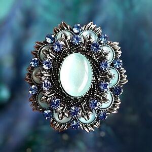 Iridescent Blue Brooch